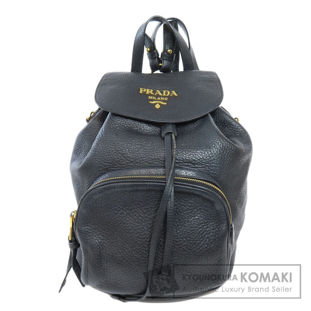 Prada Logo Backpack Rucksack Daypack Leather